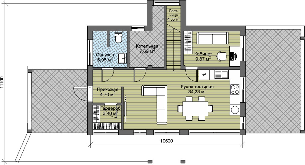 План 1-го этажа
